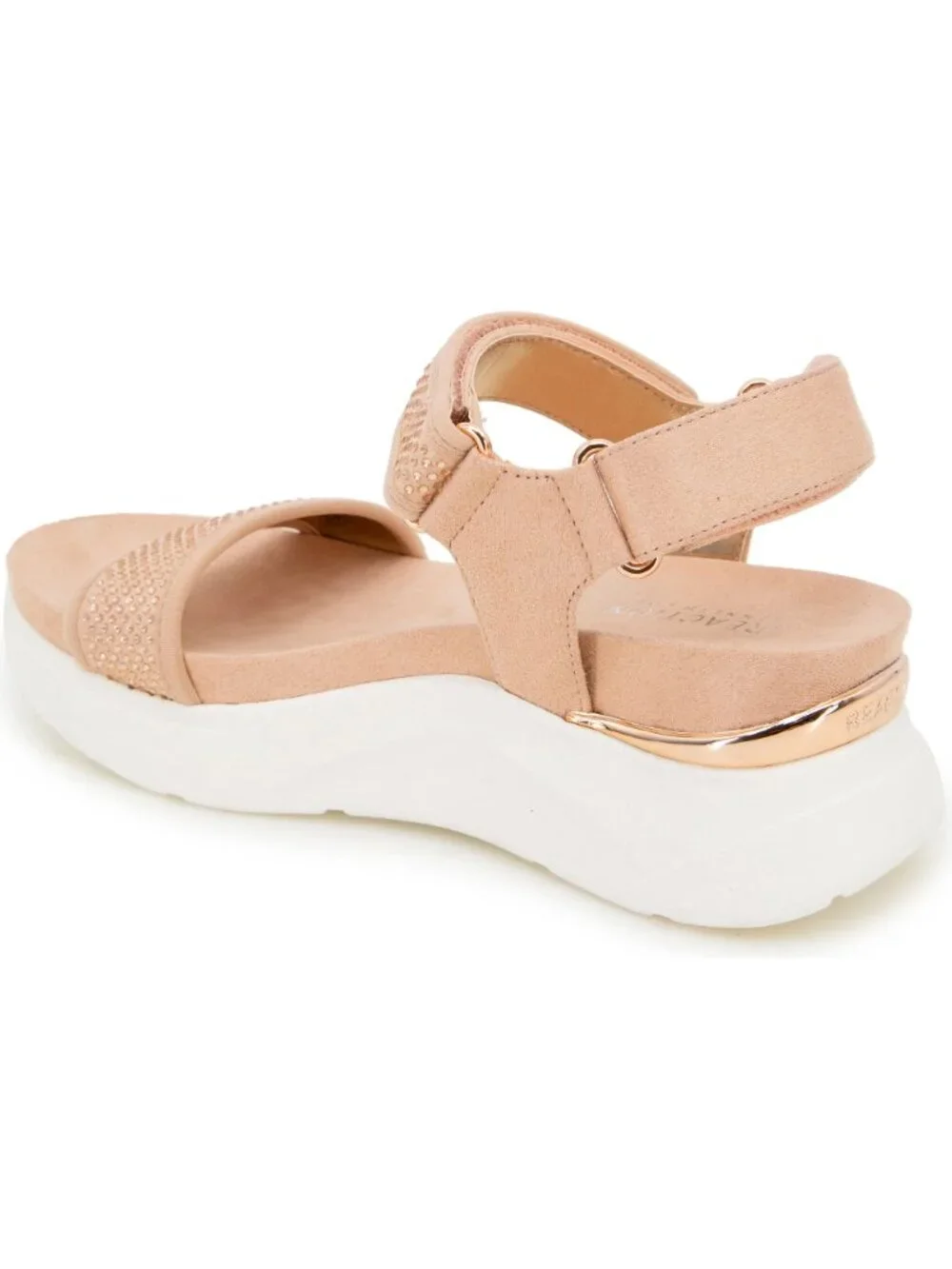 NIB Reaction Kenneth Cole Halsey Ankle Strap Crystal Platform Sandals  - Blush